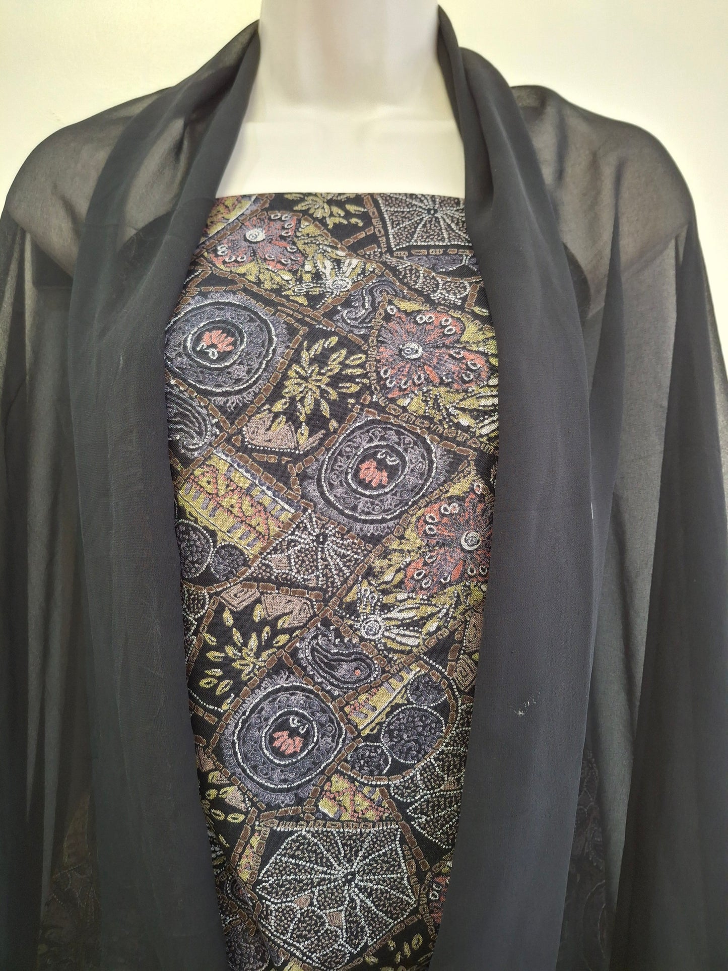 Alpiane Navy Blue & Patterned Design(3-Piece Suit)