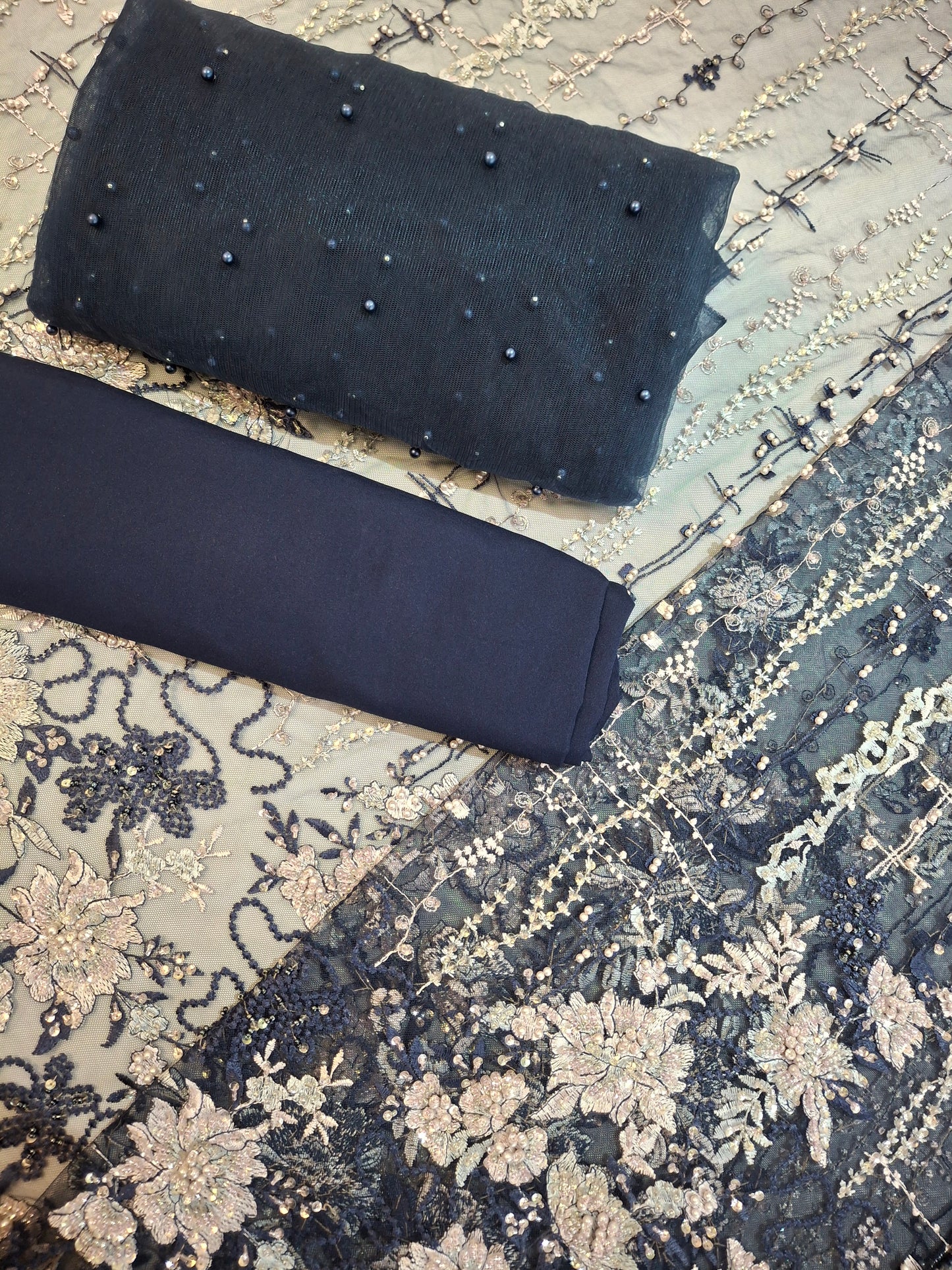 Cut Dana Heavy Embroidered Net,4 piece suit set