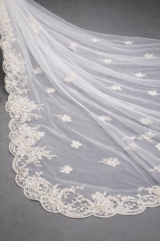 Cut Dana,Net Dupatta Heavy Embroidered Sequins (2.3 meters)