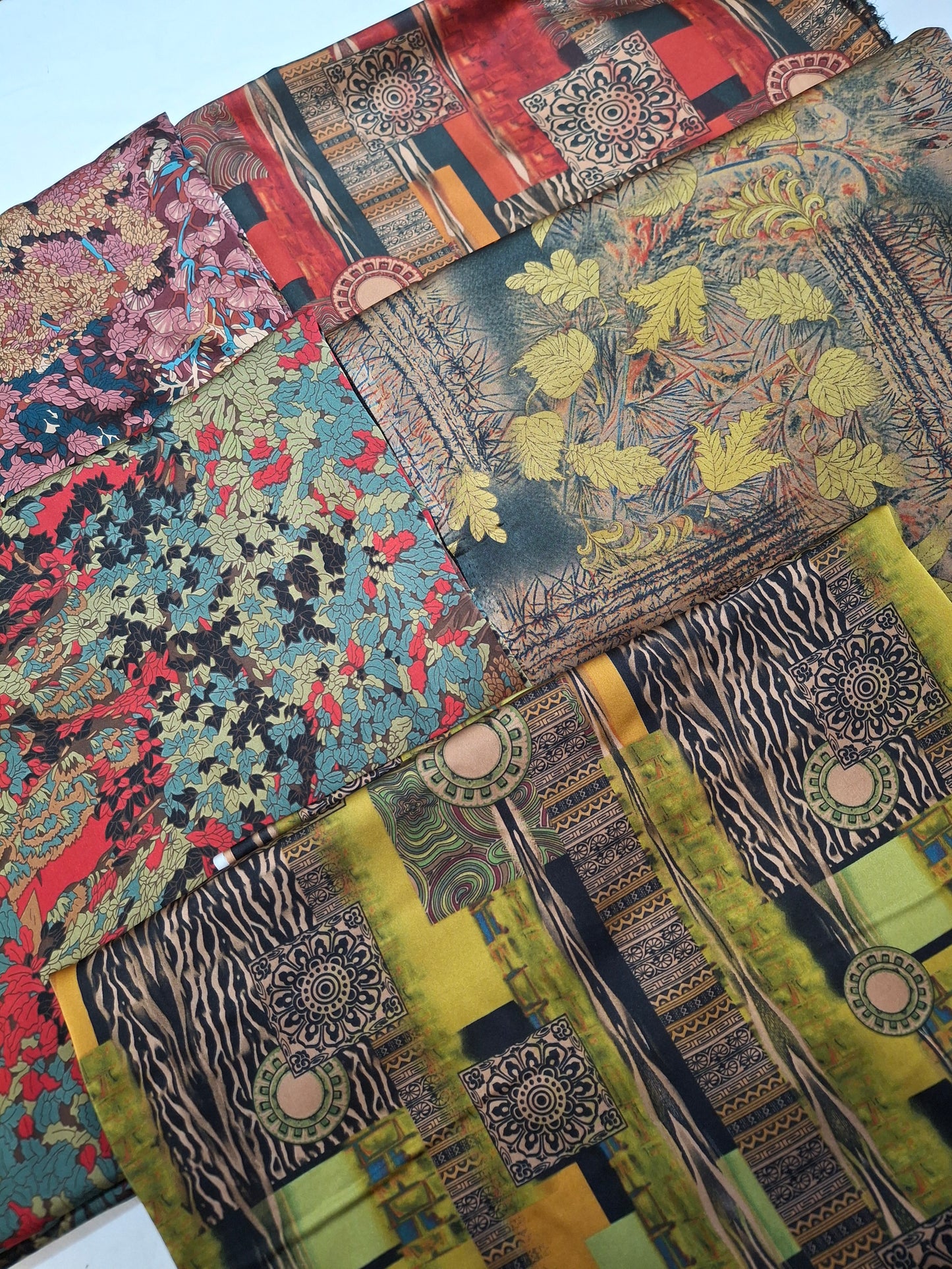 Printed Silk High Quality Full Suit Set,4 Meters Each,60"width