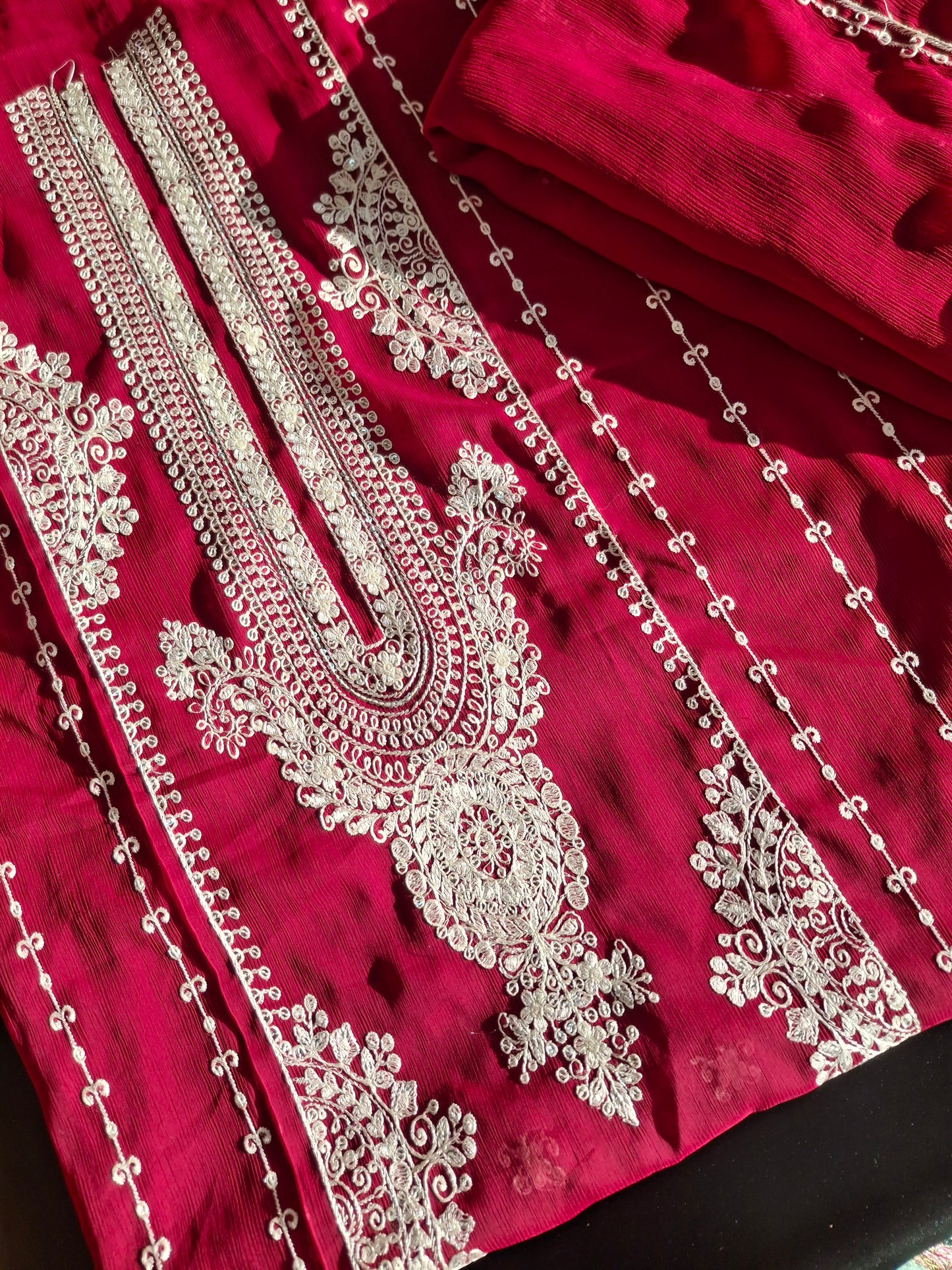 Embroidered Chiffon 4 Piece Suit Set