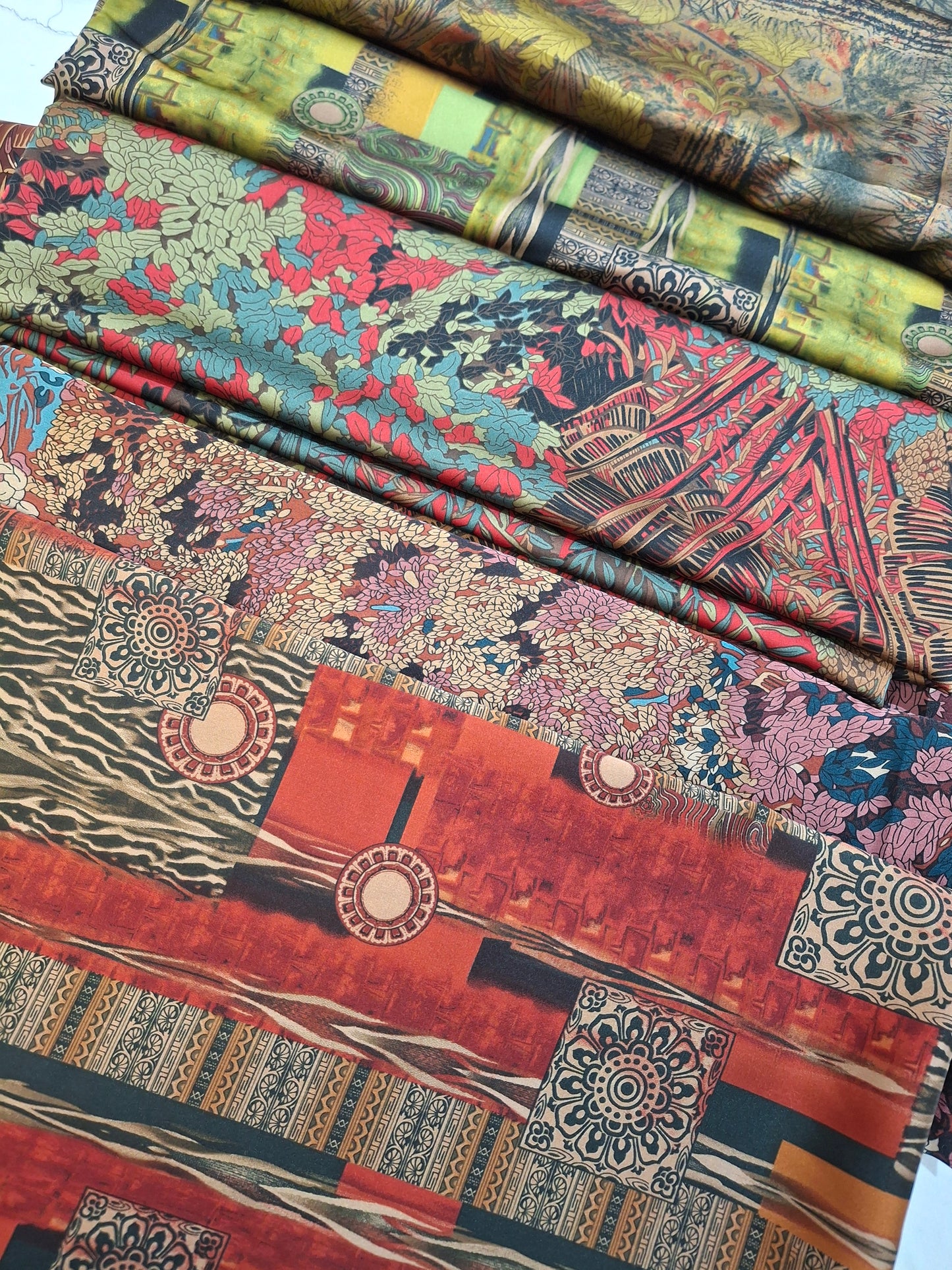 Printed Silk High Quality Full Suit Set,4 Meters Each,60"width