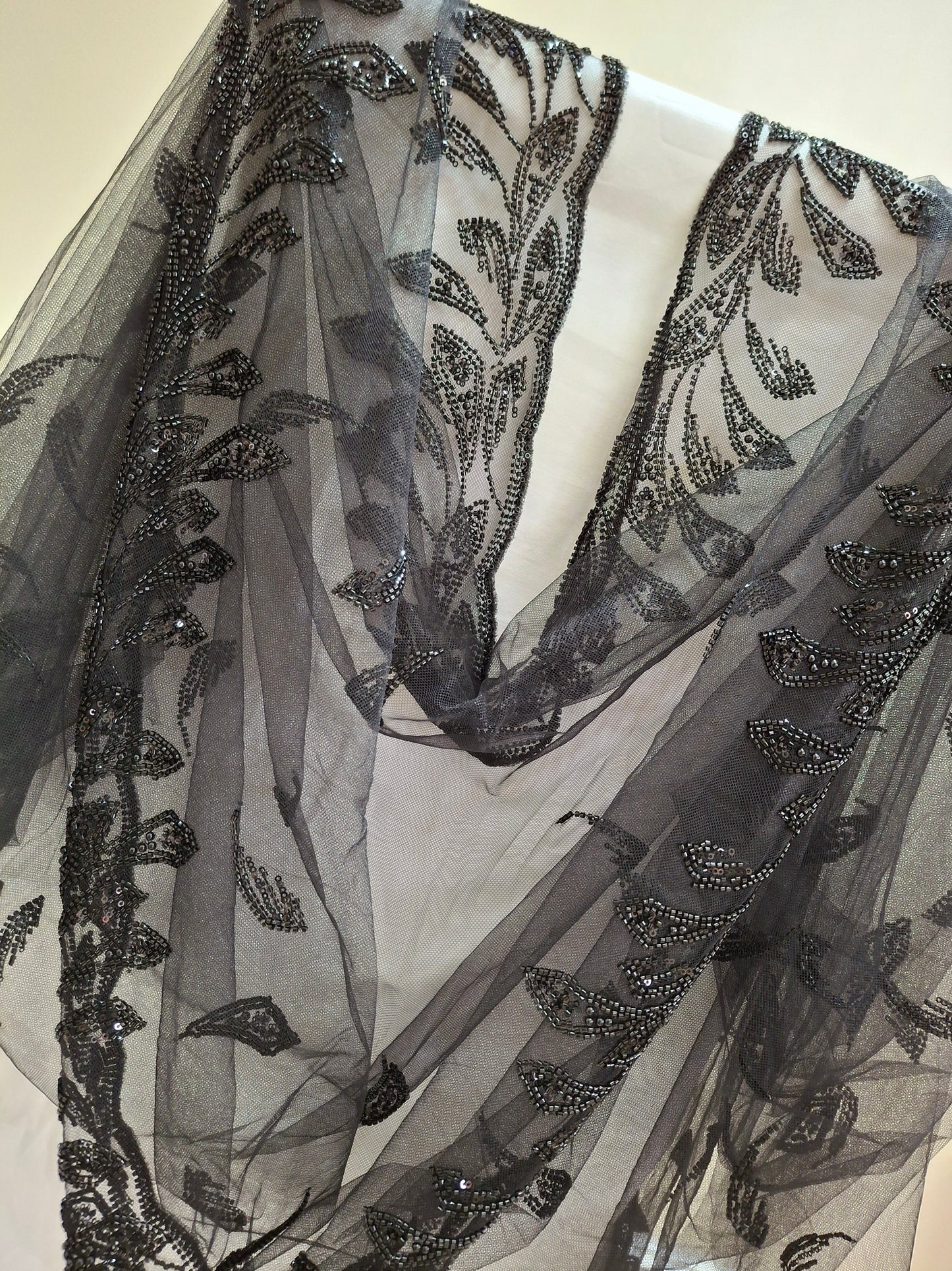 Cut Dana,Net Dupatta Heavy Embroidered Sequins (2.3 meters)