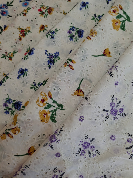Chikankari-style Cotton 4 meters(2 Piece suit set)