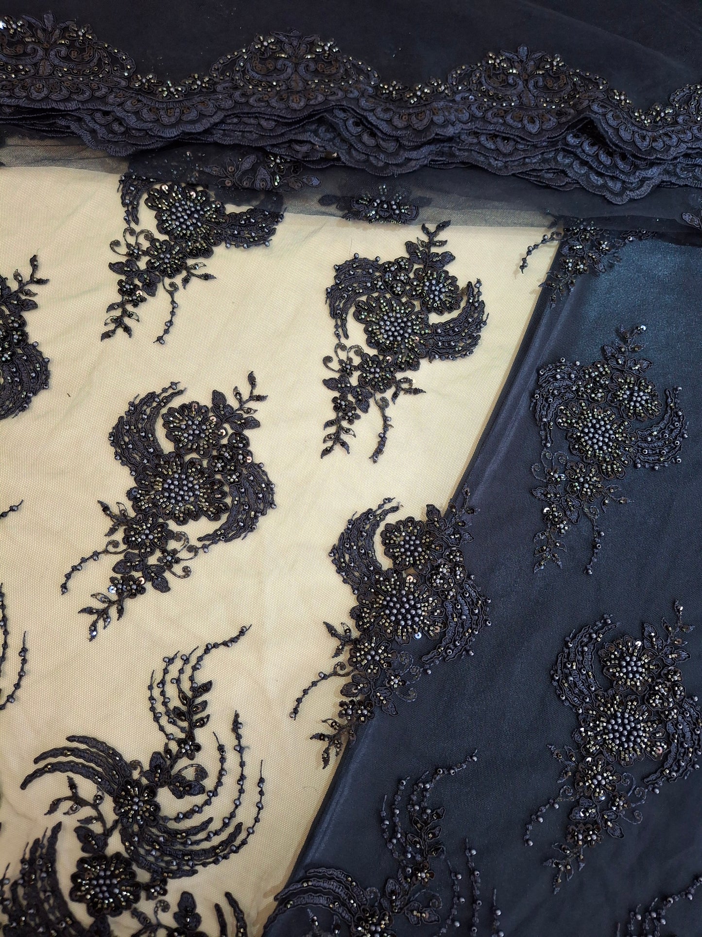 Luxurious Embroidered Navy Blue Net(Full suit set 4 piece)