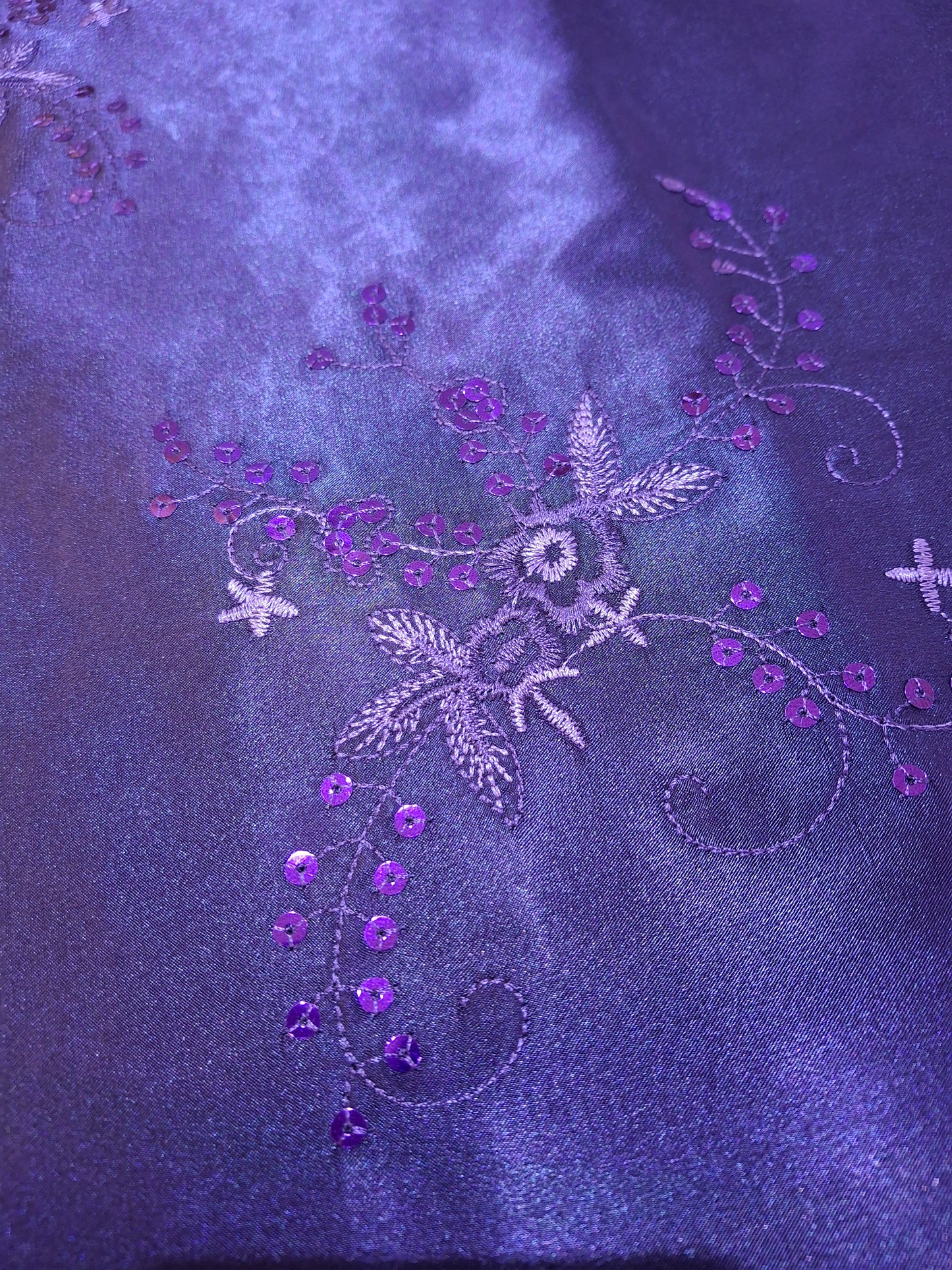 Sequins Embroidered Silk High Quality(4 meters)60"width