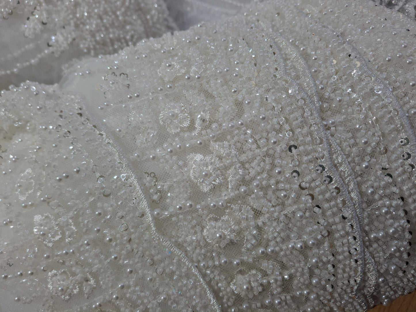 Cut Dana,Net Dupatta Heavy Embroidered Sequins (2.3 meters)