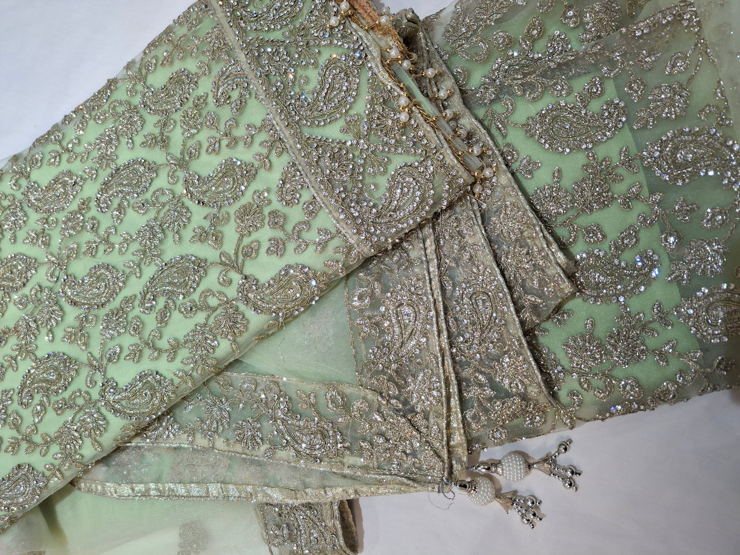 Embroidered Fancy Net,chiffon,4 piece suit set