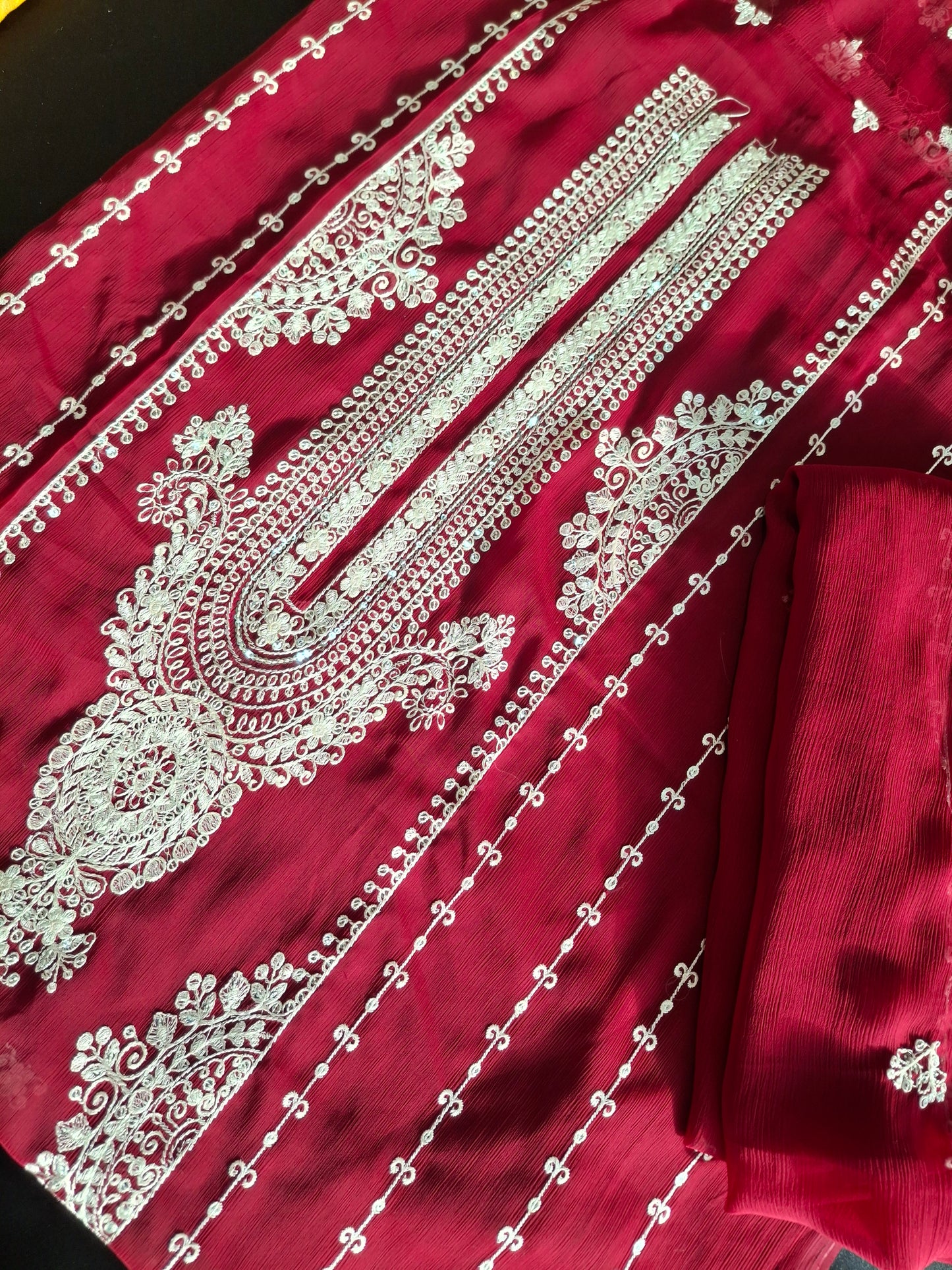 Embroidered Chiffon 4 Piece Suit Set