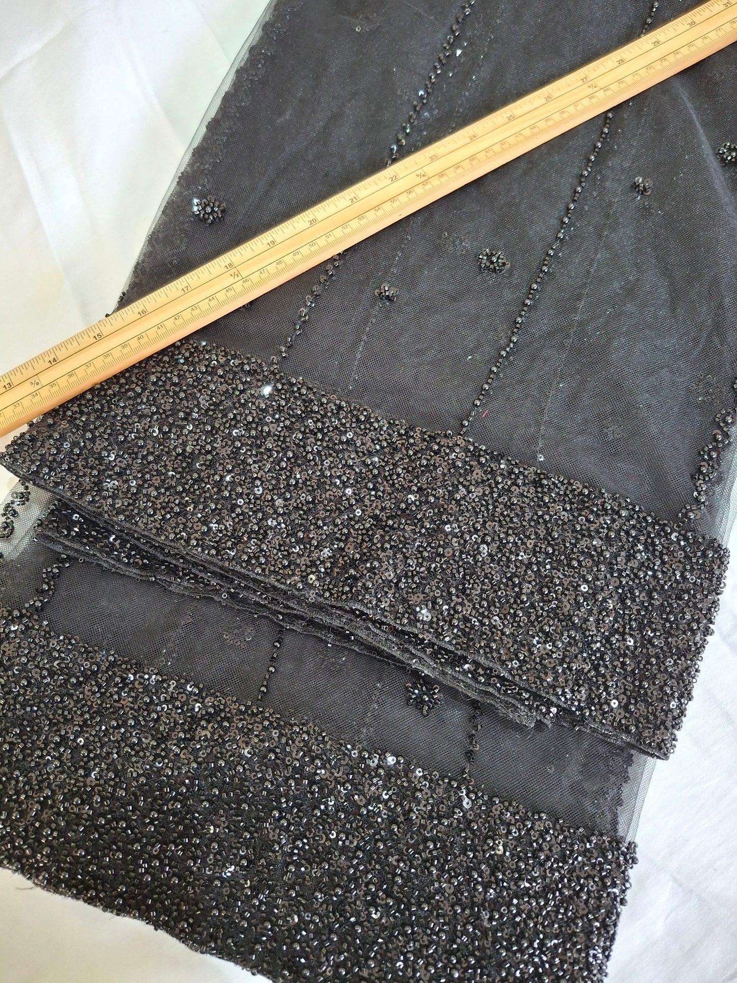 Cut Dana Heavy Diamond Embroidered Net(sold by the meters)