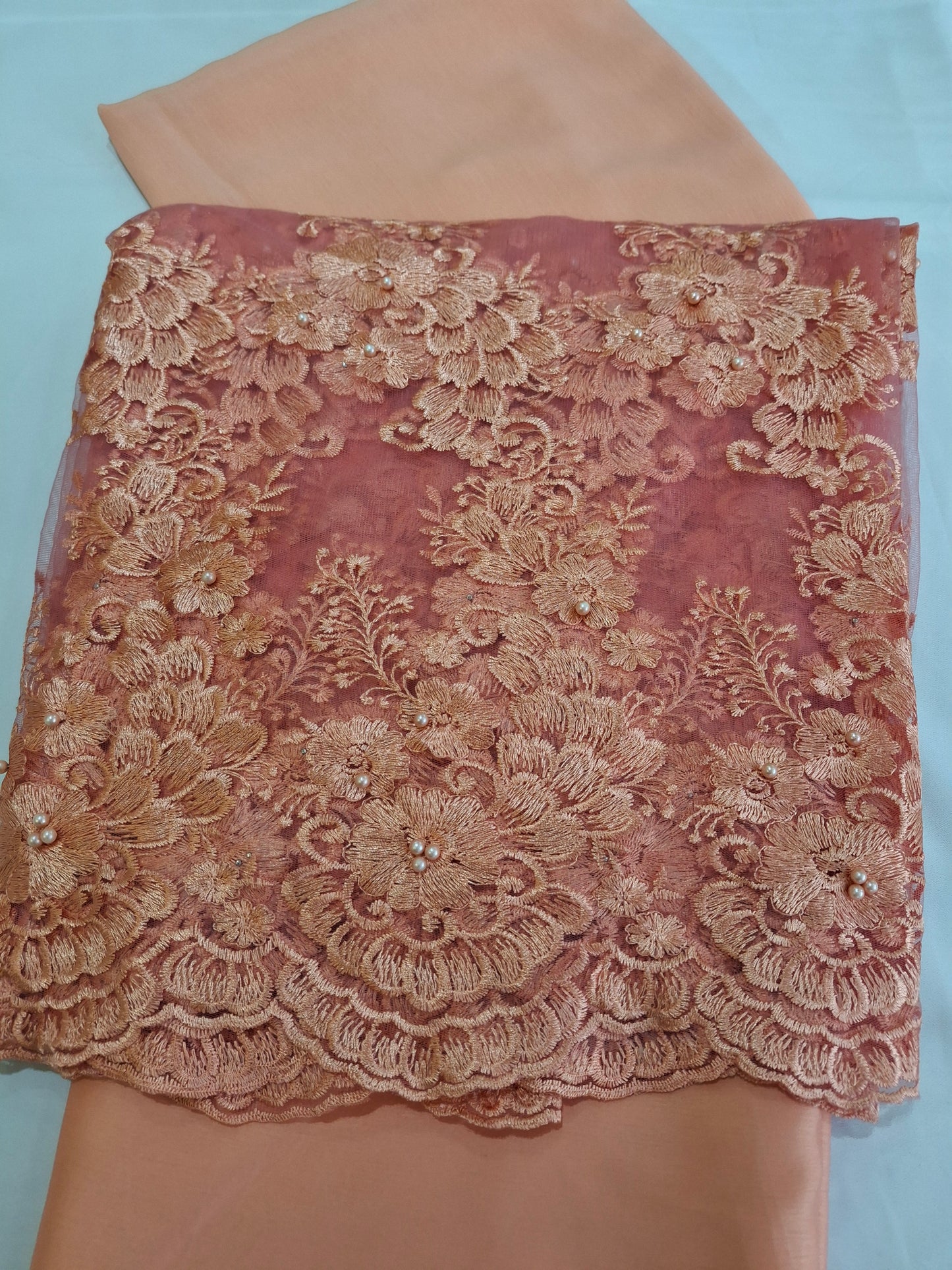 Luxurious Embroidered Net Fabric, 4 piece suit set