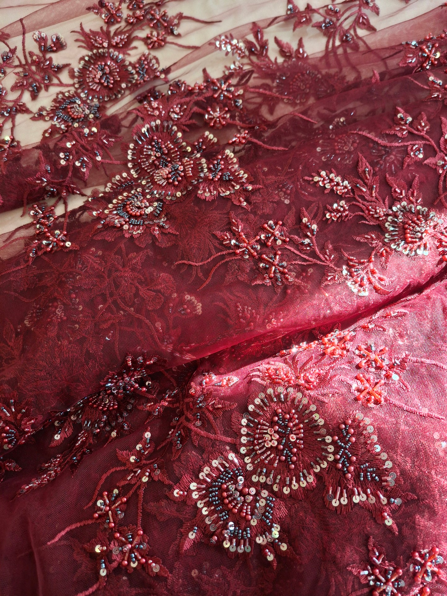 Net Lace Embroidered and cut dana work (4 piece suit set)