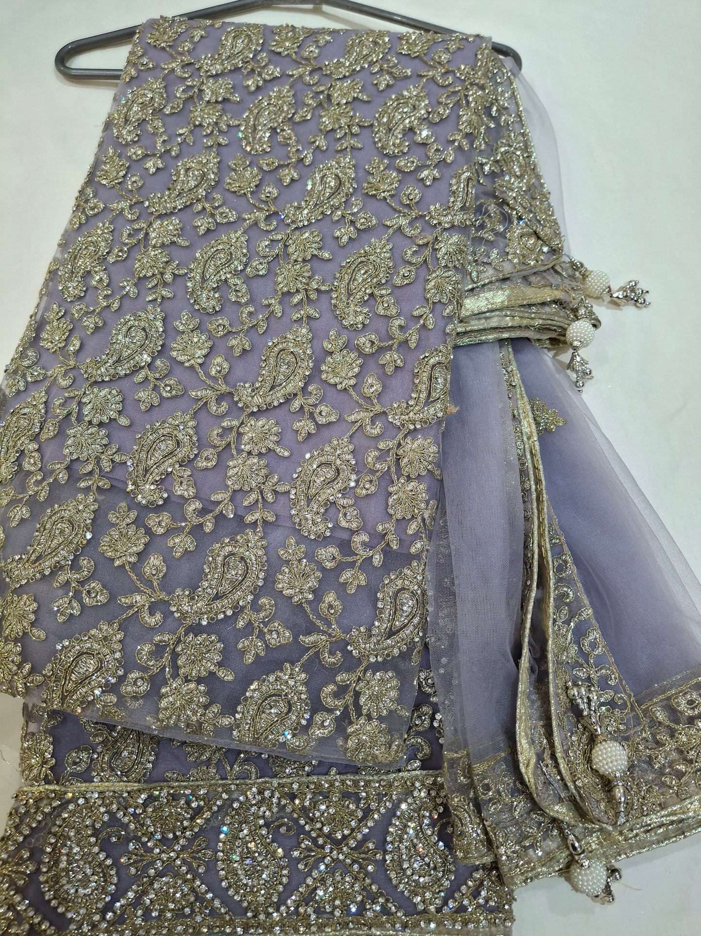 Embroidered Fancy Net,chiffon,4 piece suit set
