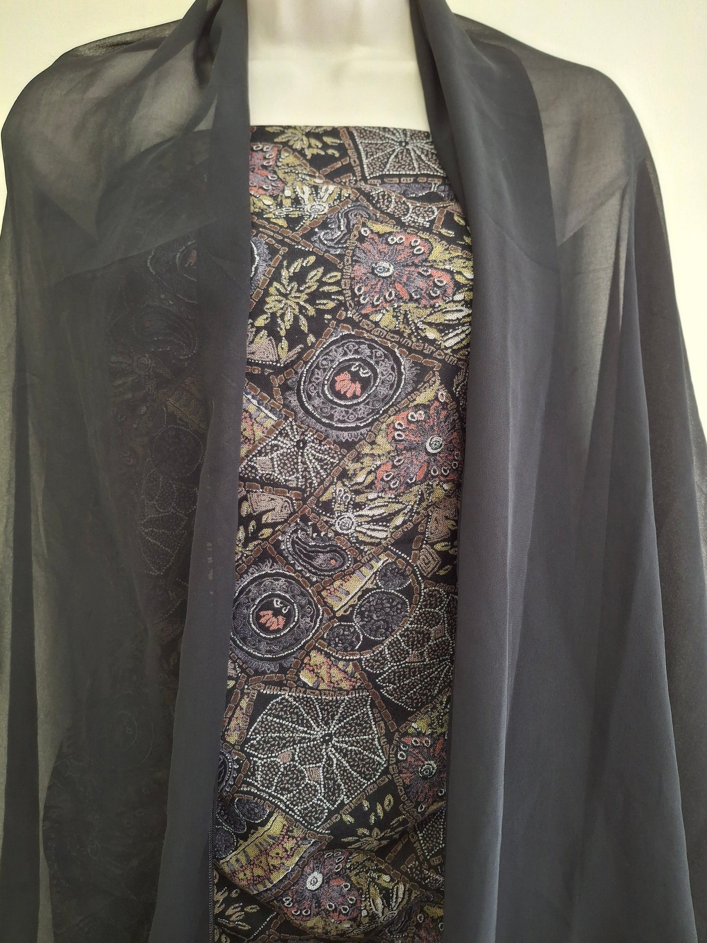 Alpiane Navy Blue & Patterned Design(3-Piece Suit)