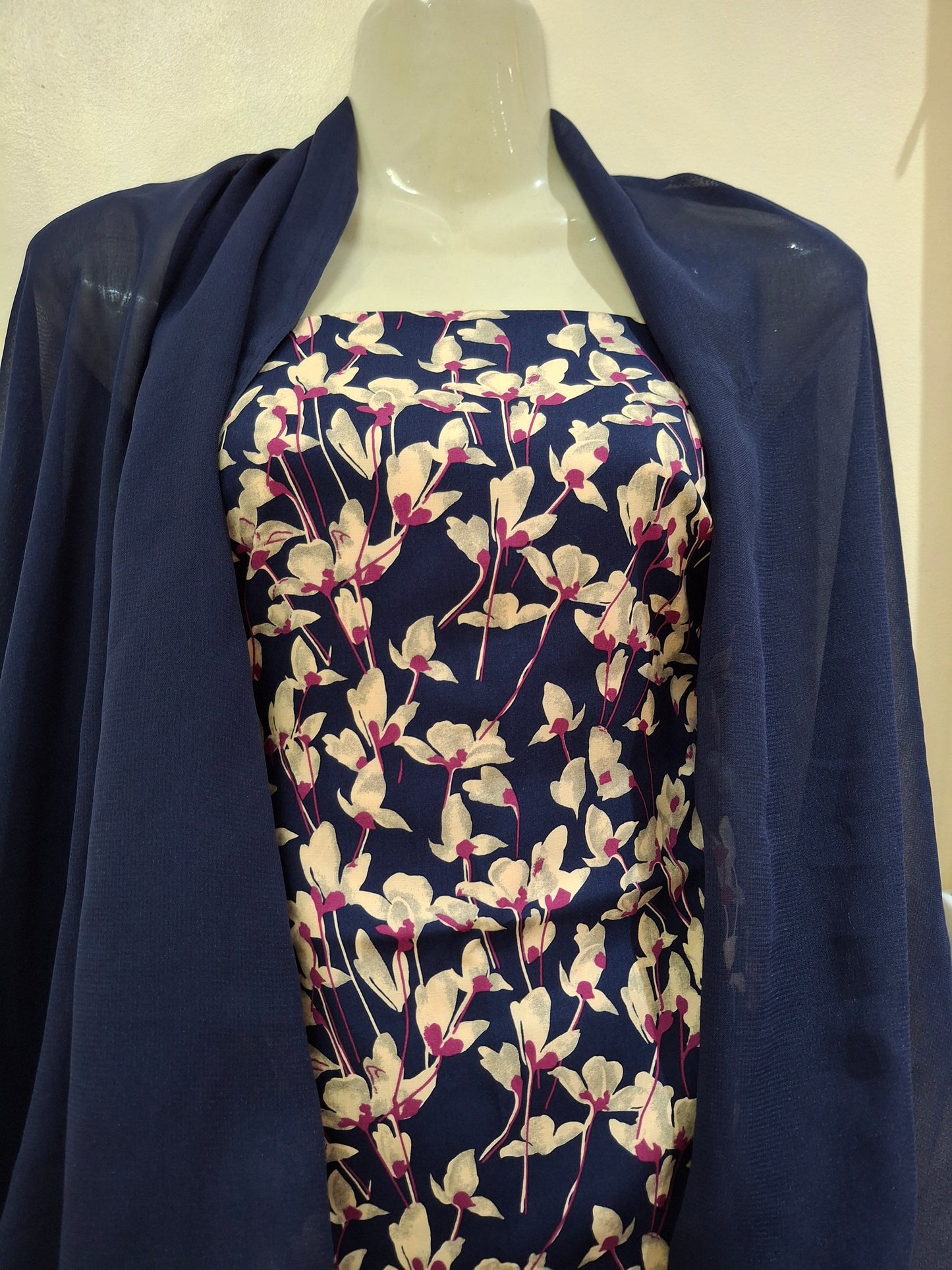 Printed Viscose Top Quality 4 meters Full Suit Set, 60"Width