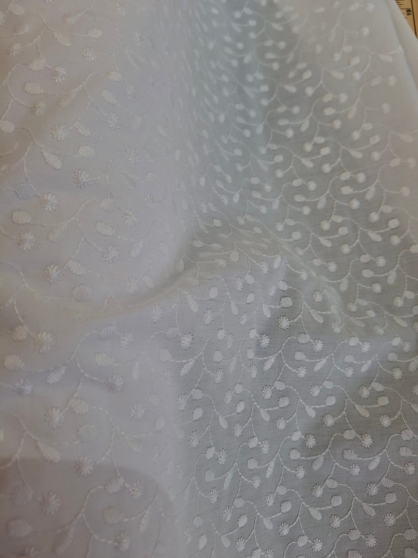 Chikankari-style Cotton Top Quality(4 meters, 60"width)