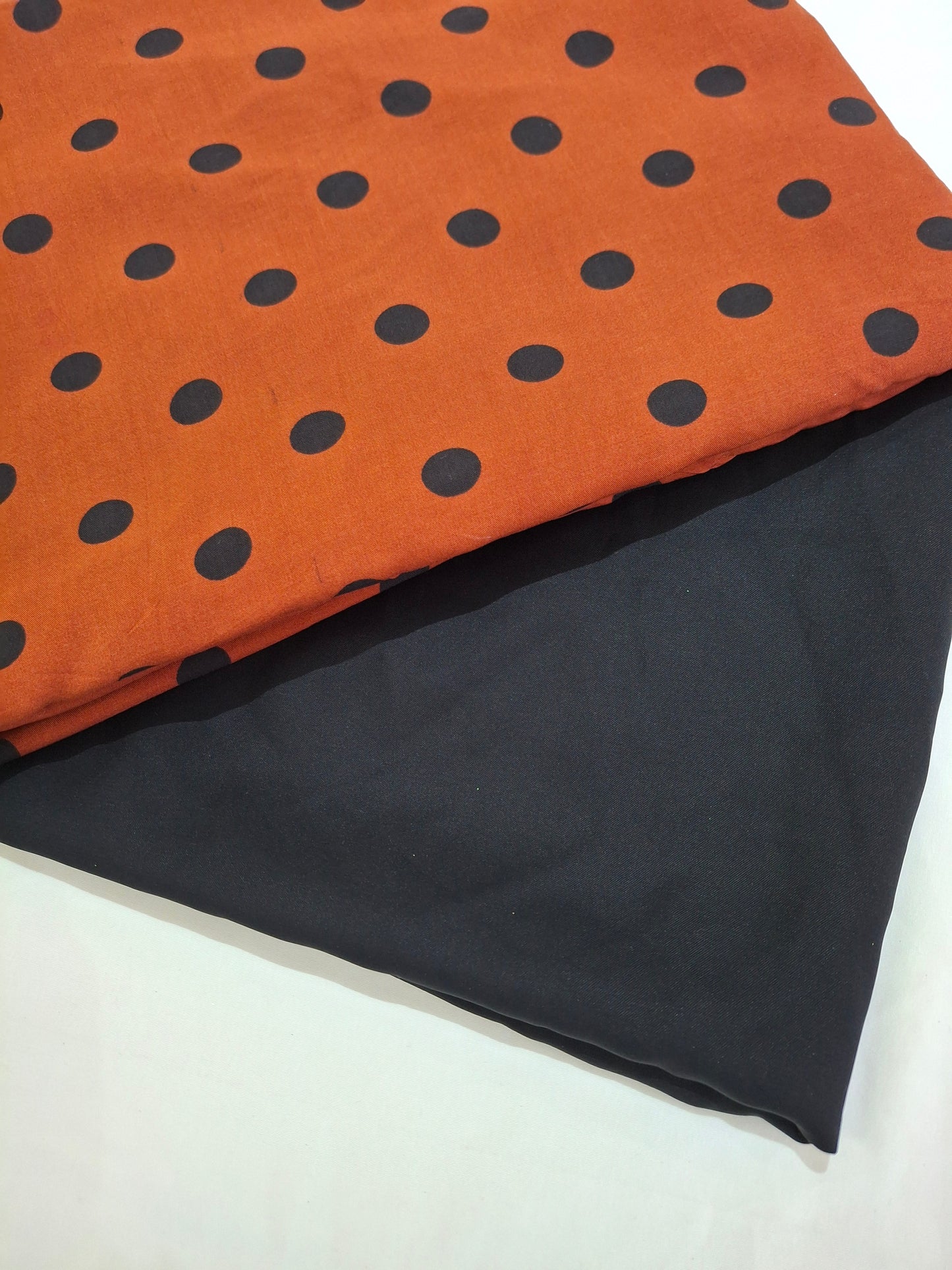 Georgette Crepe and Viscose Polka Dot Fabric,2 piece suit set (4 meters)