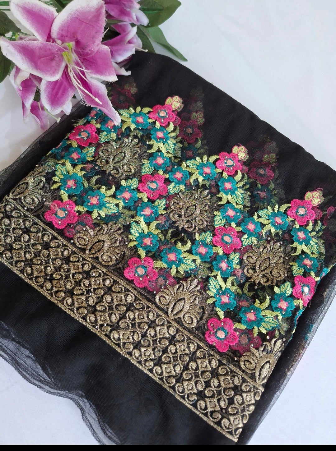 Embroidered lace net,2 meters