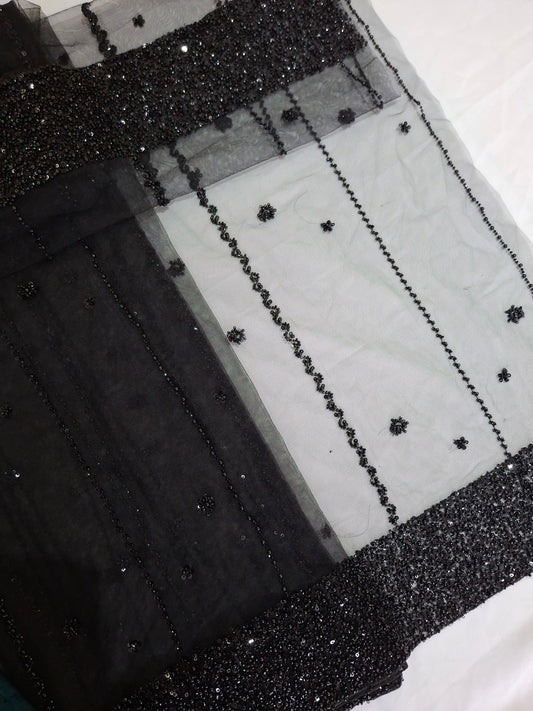 Cut Dana,Net Dupatta Heavy Embroidered Sequins (2.3 meters)