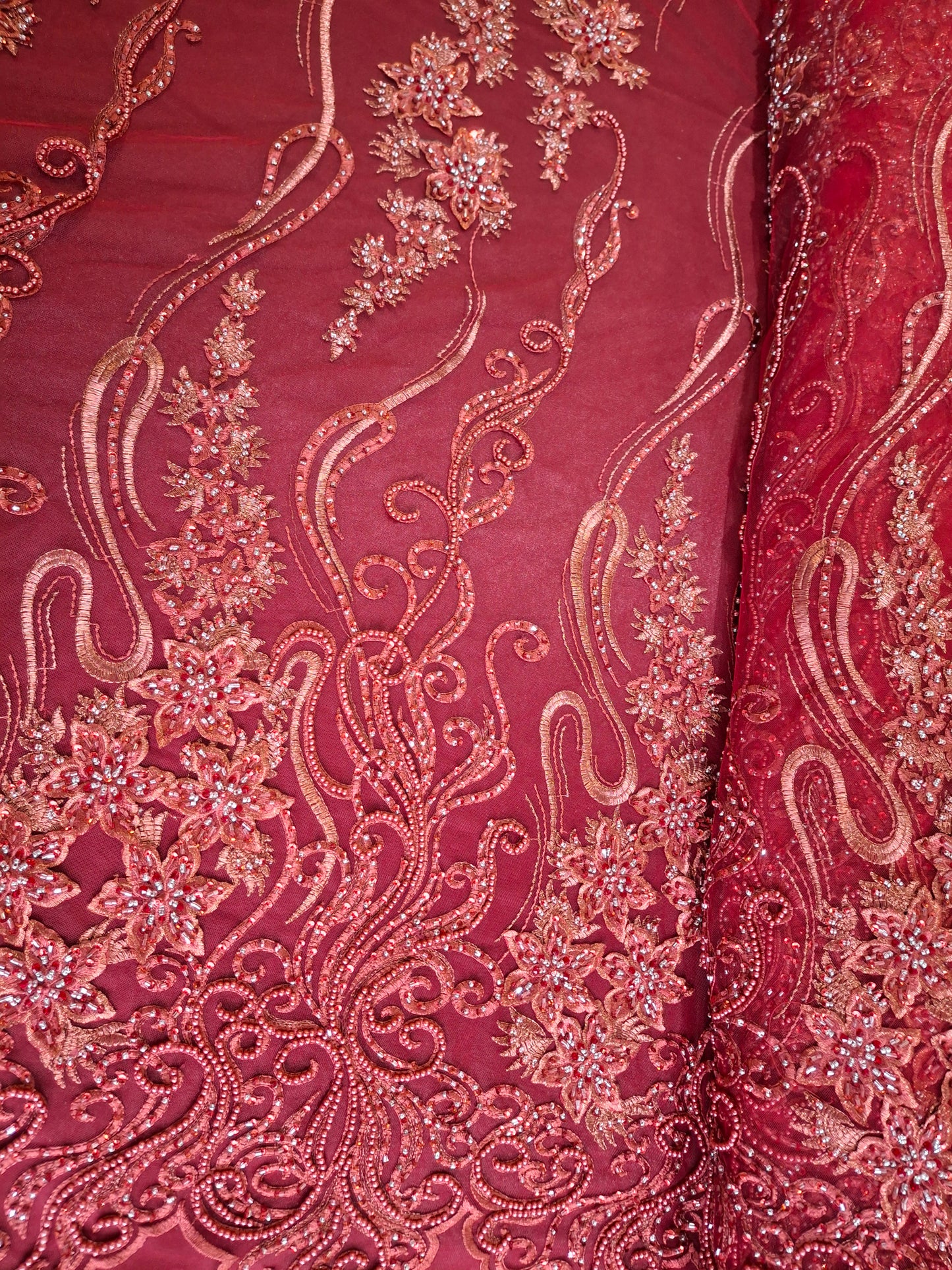 Cut Dana and Pearl Work New Style,Luxurious Embroidered Net