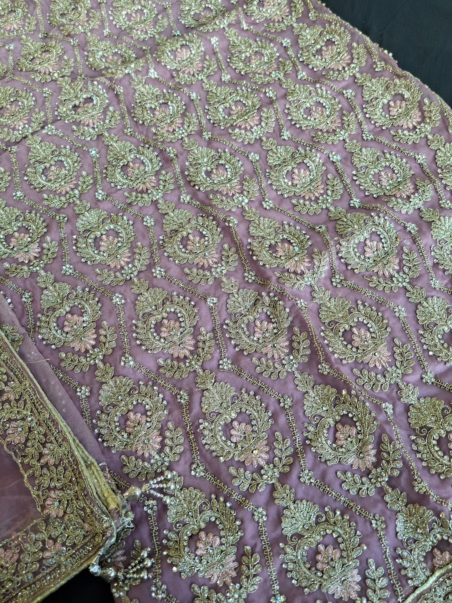Embroidered Fancy Sequins Net, 4 Piece Suit set