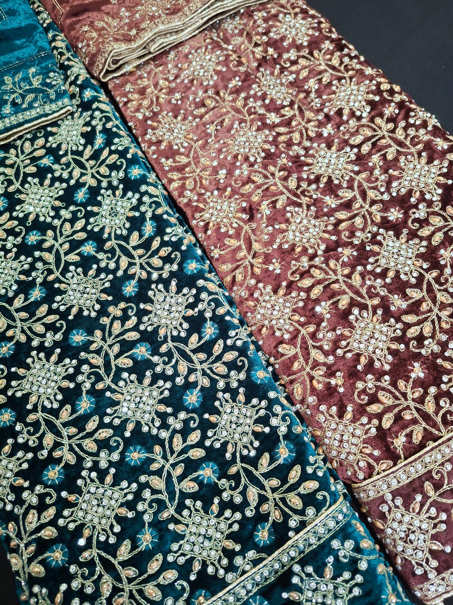 Fancy Velvet Embroidered 3 Piece Suit Set