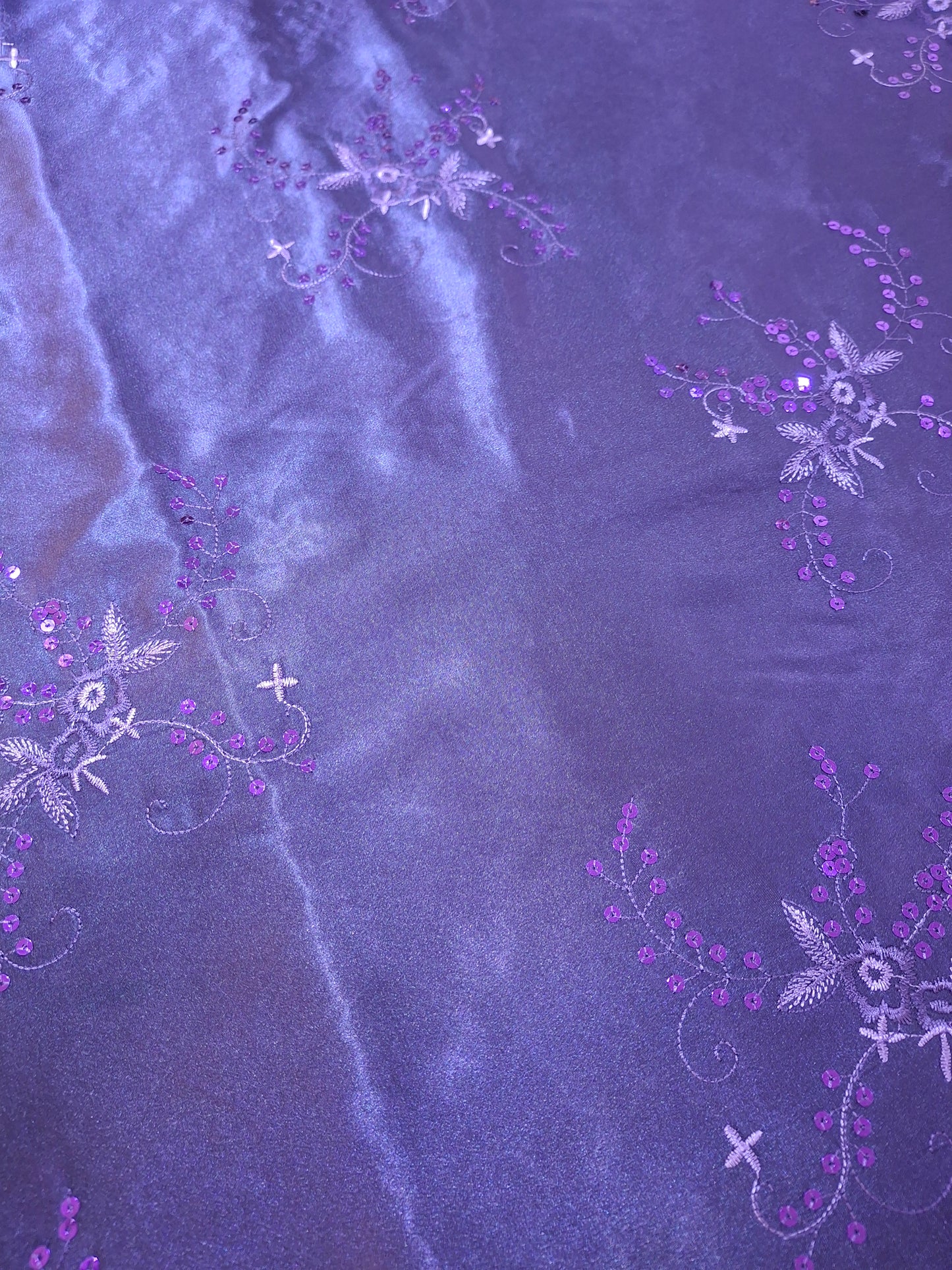 Sequins Embroidered Silk High Quality(4 meters)60"width