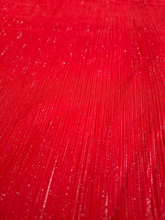 Red Shimmer Crinkle Fabric (sold by the meters)