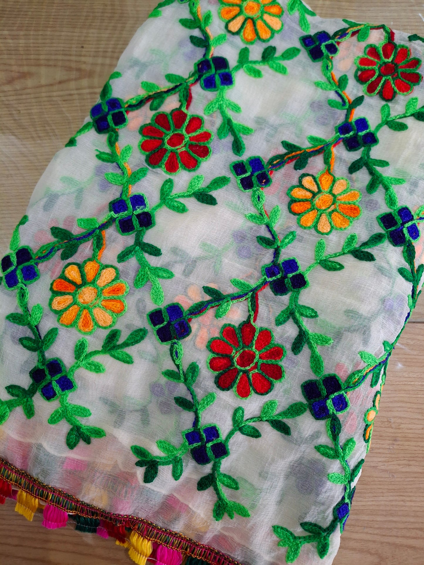 Chiffon Sequins Embroidered Dupatta(2.30 meters length,45"width)