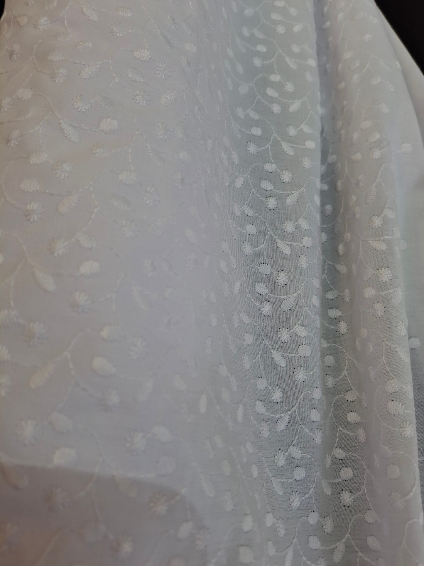 Chikankari-style Cotton Top Quality(4 meters, 60"width)