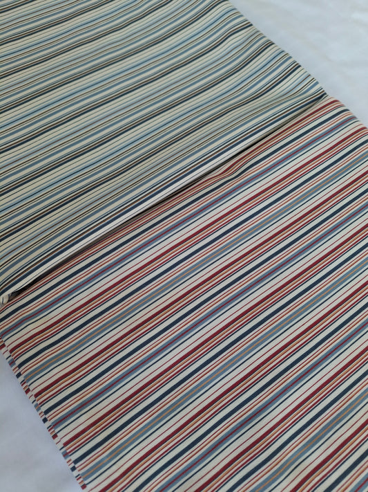 Twill Cotton red and blue stripes (4-meters)