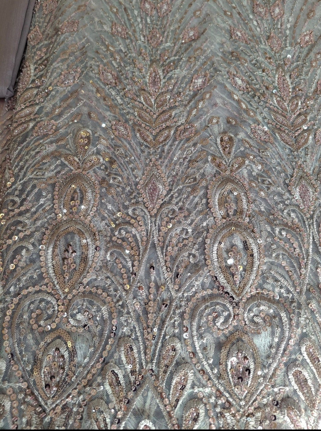 Cut dana,Luxurious Sequins Multicolour Heavy Net,4 piece suit set