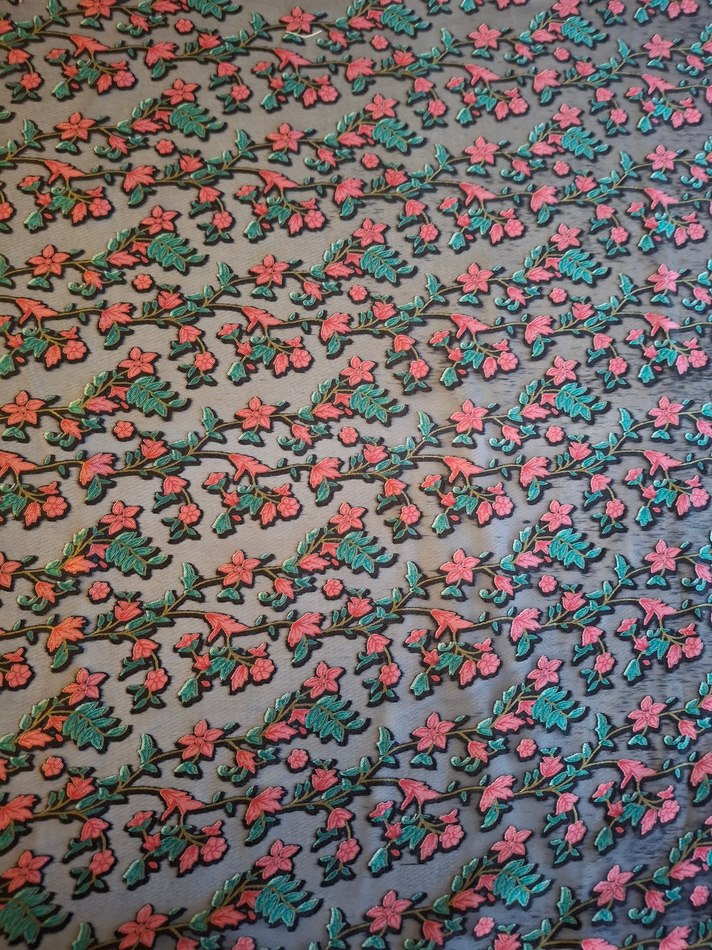 Baroshia Jacquard Pinky Flower Printed Fabrics Top Quality(sold by the meters)