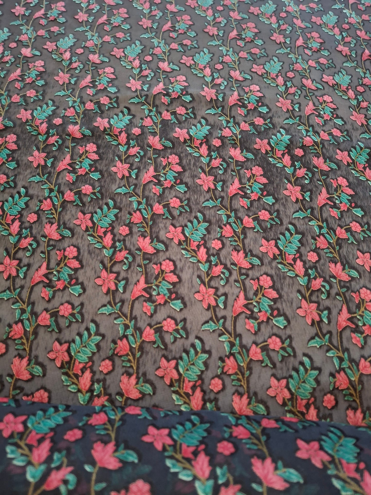 Baroshia Jacquard Pinky Flower Printed Fabrics Top Quality(sold by the meters)