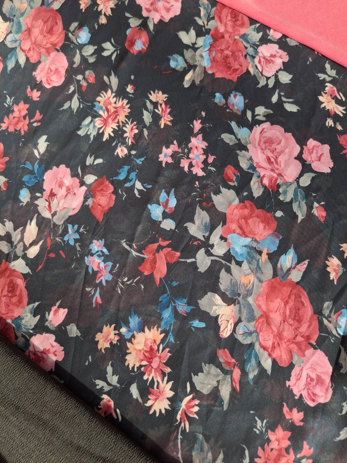 Chiffon fabrics 4 piece suit set(8.30 meters fabrics)