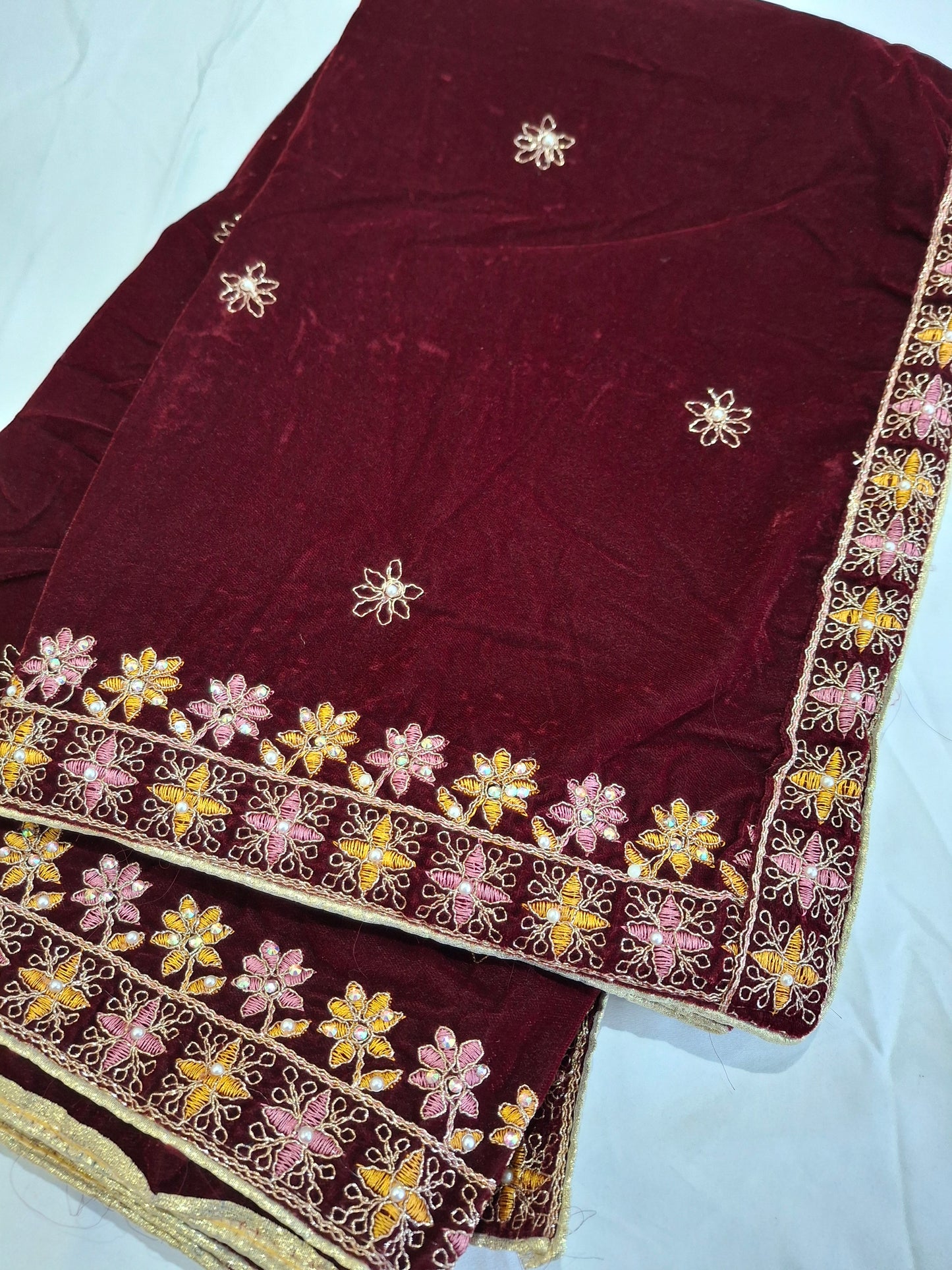 Velvet Embroidered Shawl Top Quality