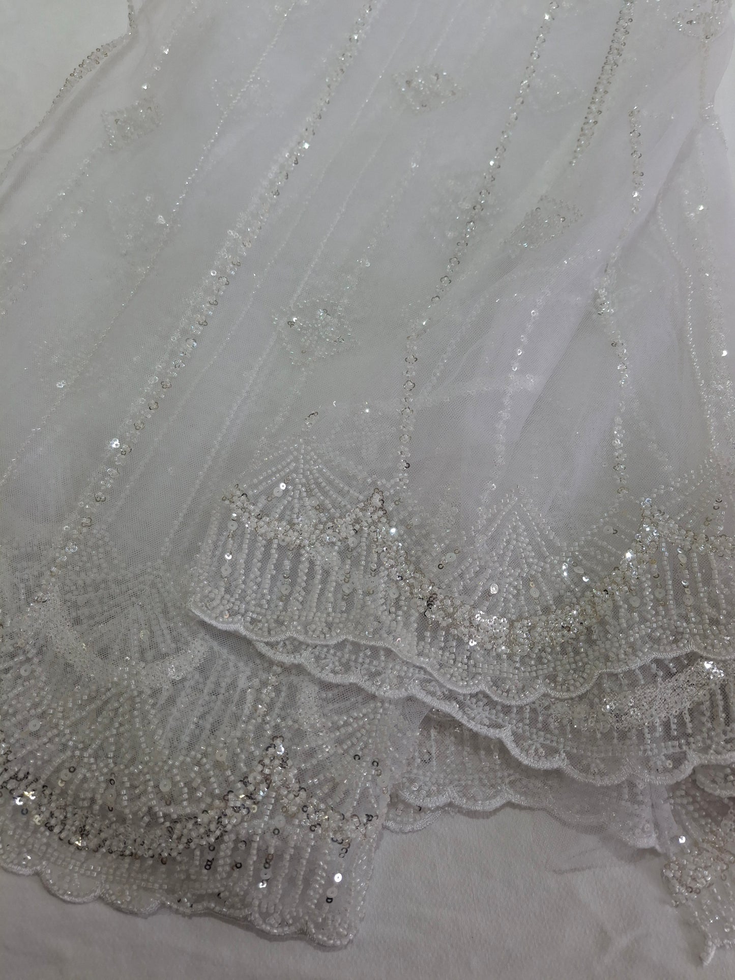 Cut Dana,Net Dupatta Heavy Embroidered Sequins (2.3 meters)