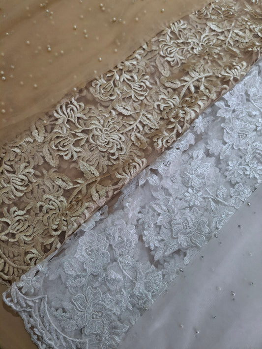 Net Lace Embroidered (4 piece suit set)