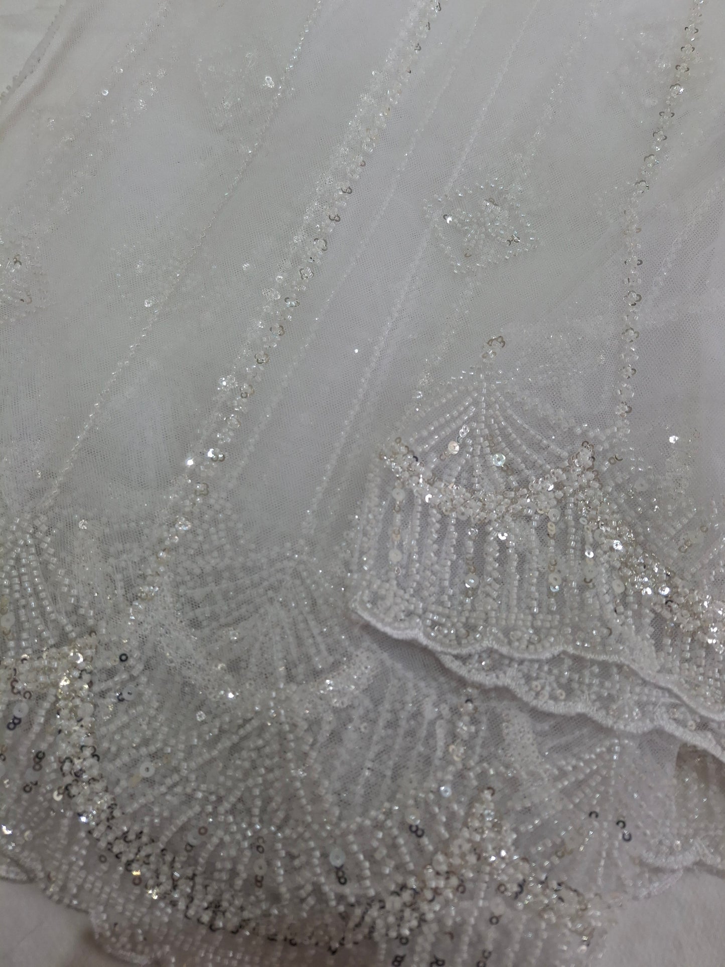 Cut Dana,Net Dupatta Heavy Embroidered Sequins (2.3 meters)