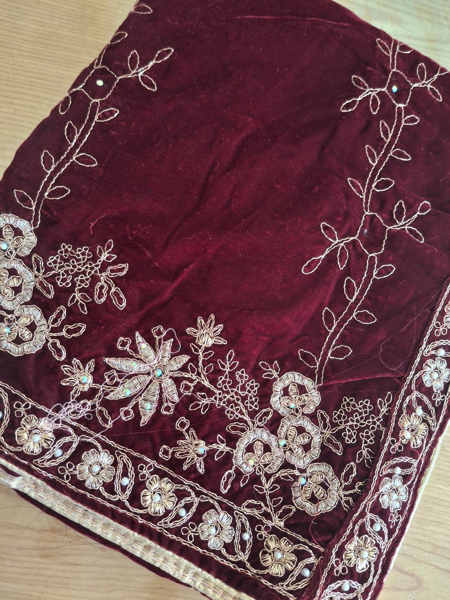Velvet Embroidered Shawl Top Quality