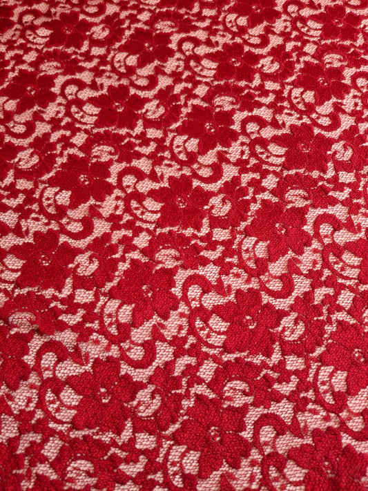 Soft Stretchy Maroon Lace(sold by the meters)