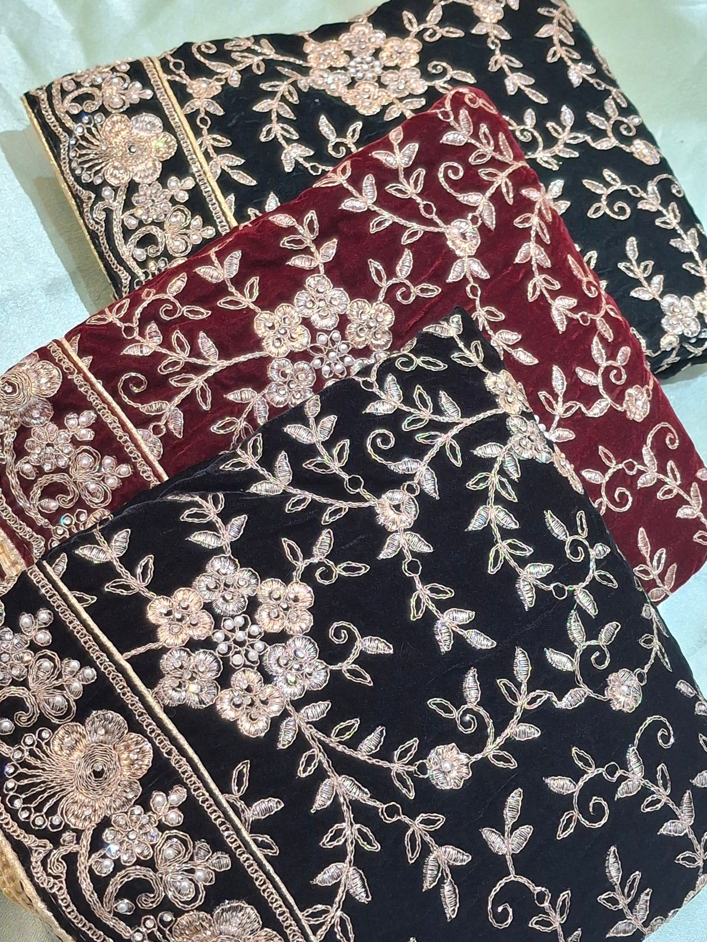 Micro Velvet Model 9000 Embroidered Fancy 3 Piece Suit Set