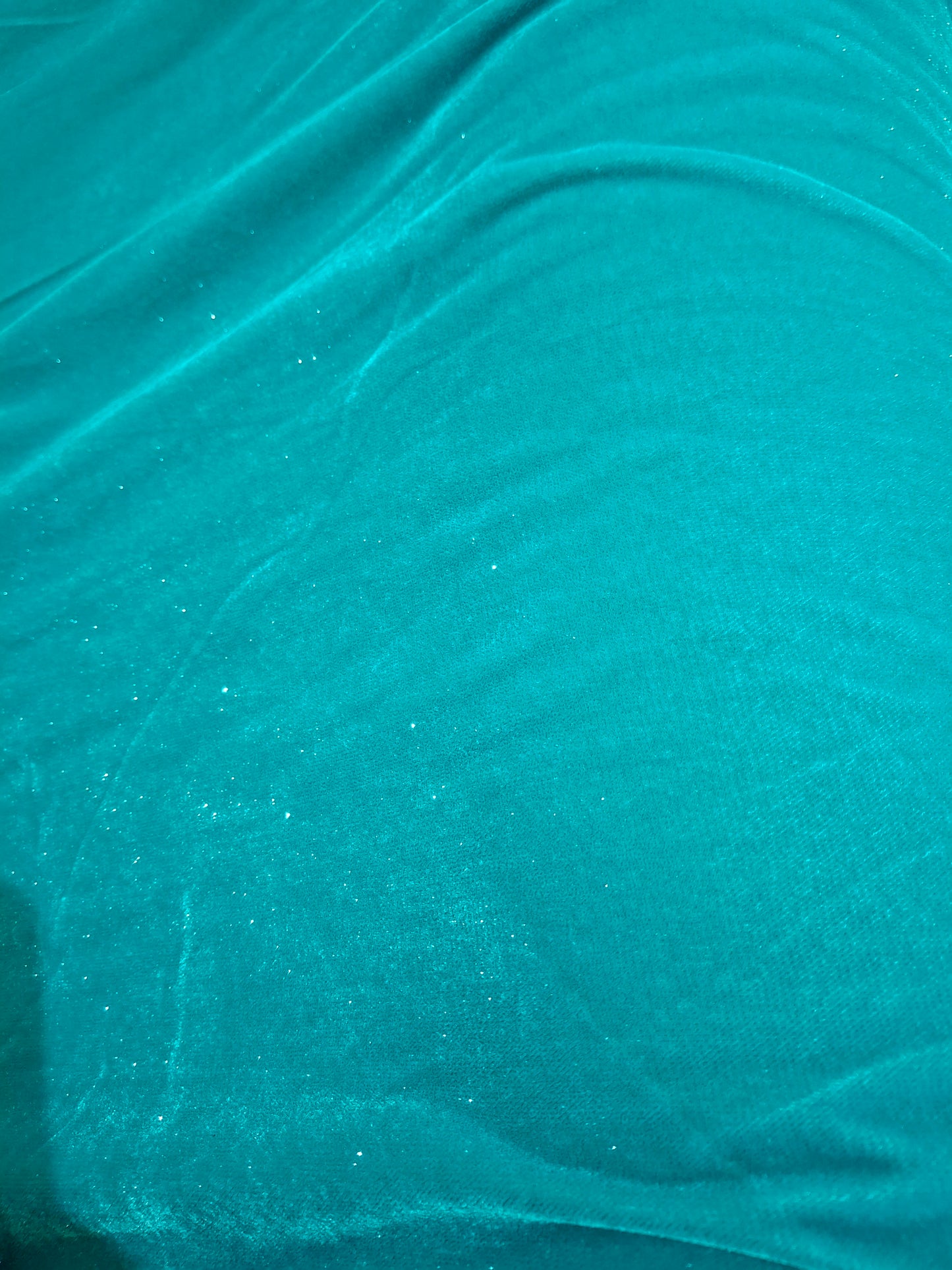 Luxurious Velvet Aqua Sparkle Lightweight,Sold by the meter