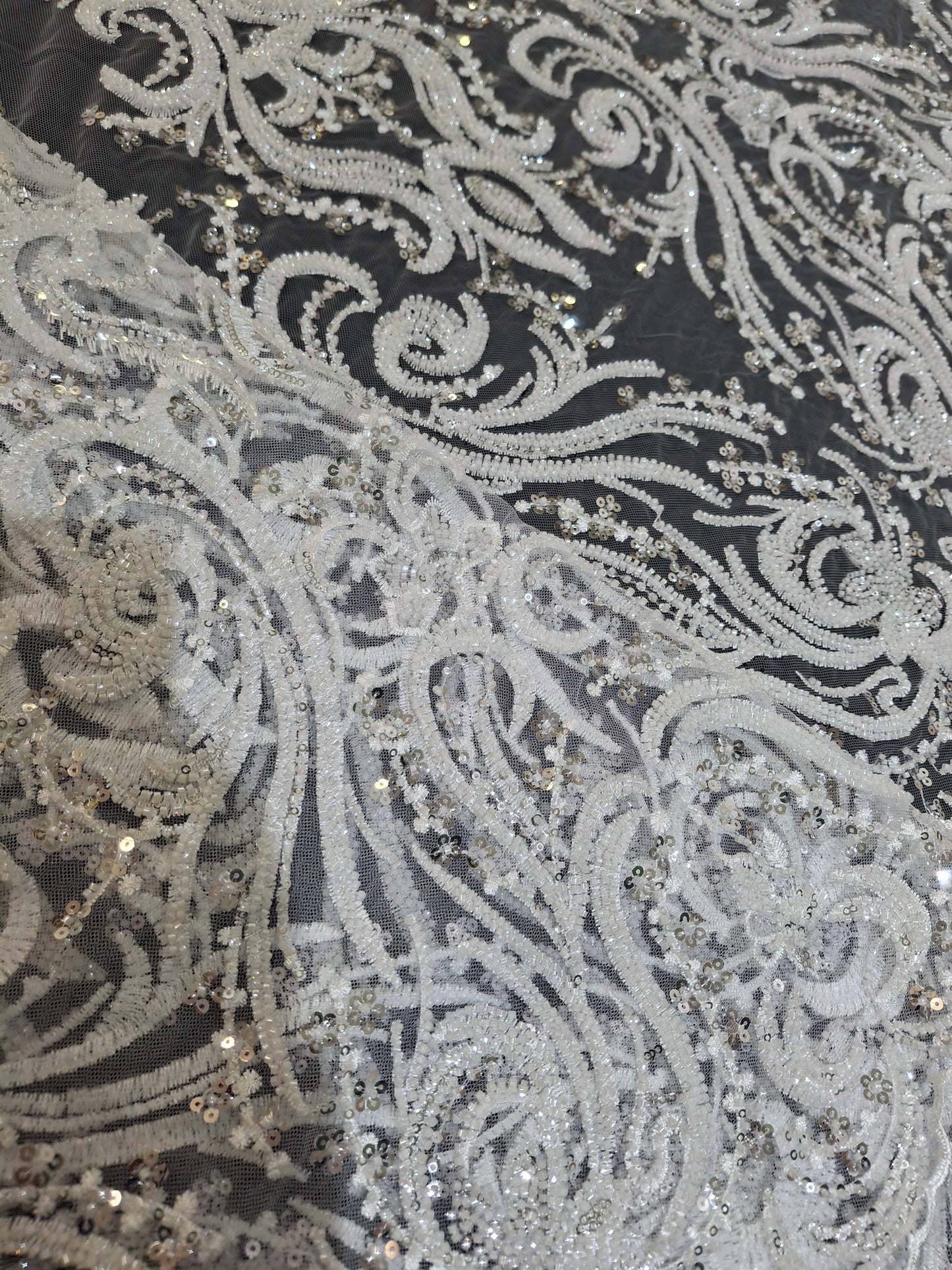 Cut Dana and Pearl Work New Style,Luxurious Embroidered Net