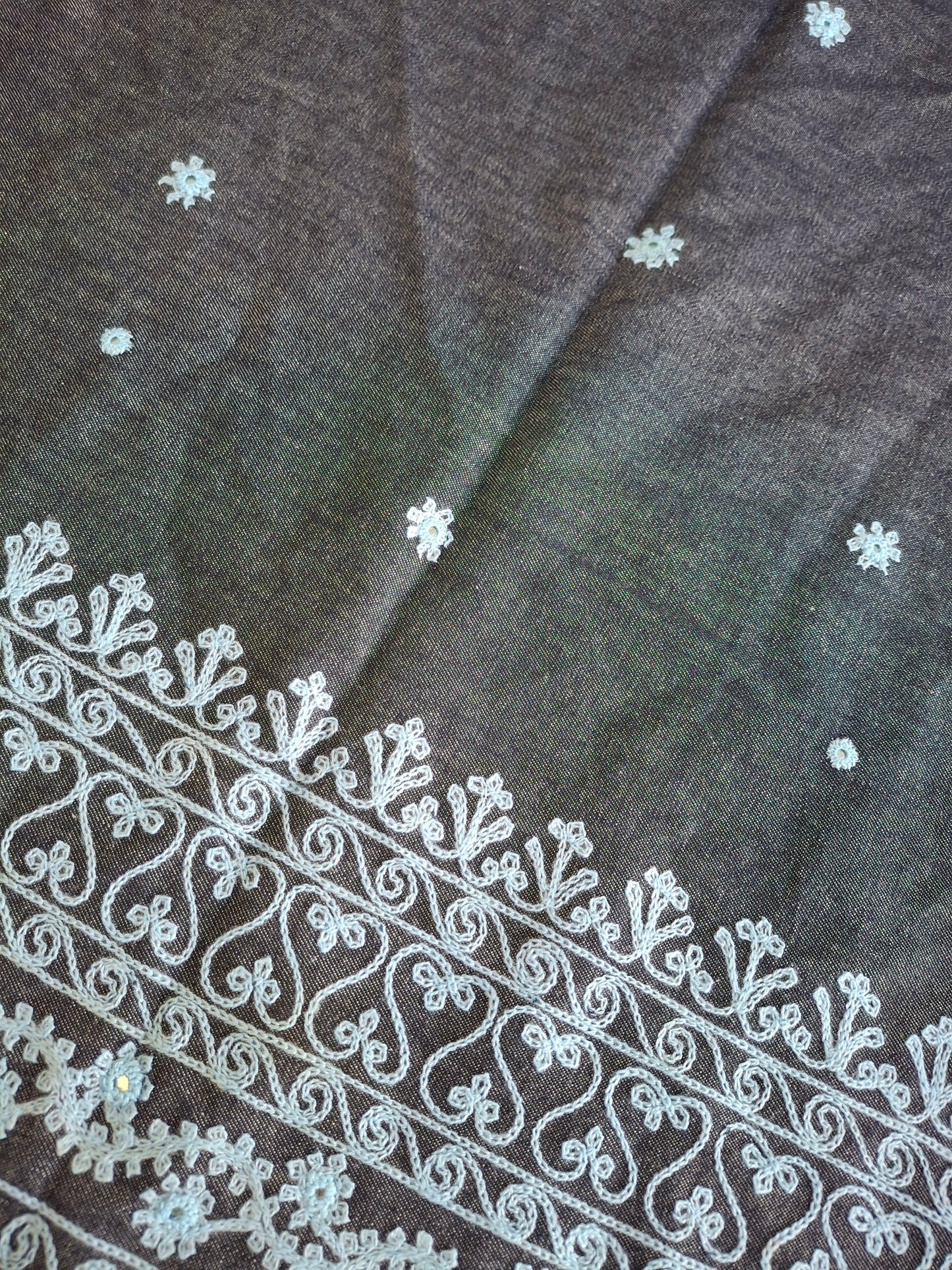 Embroidered Denim Cotton jeans fabrics Top Quality(2 yards,70"width)