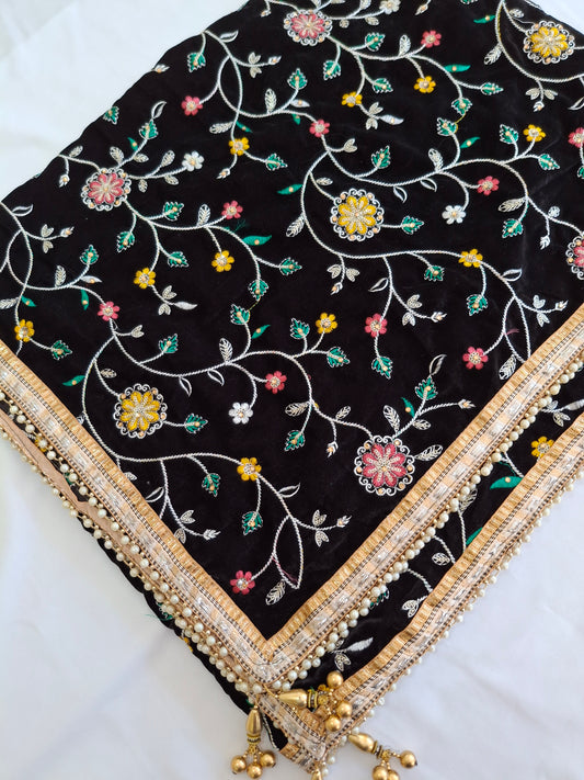 Velvet Embroidered shawls Top Quality