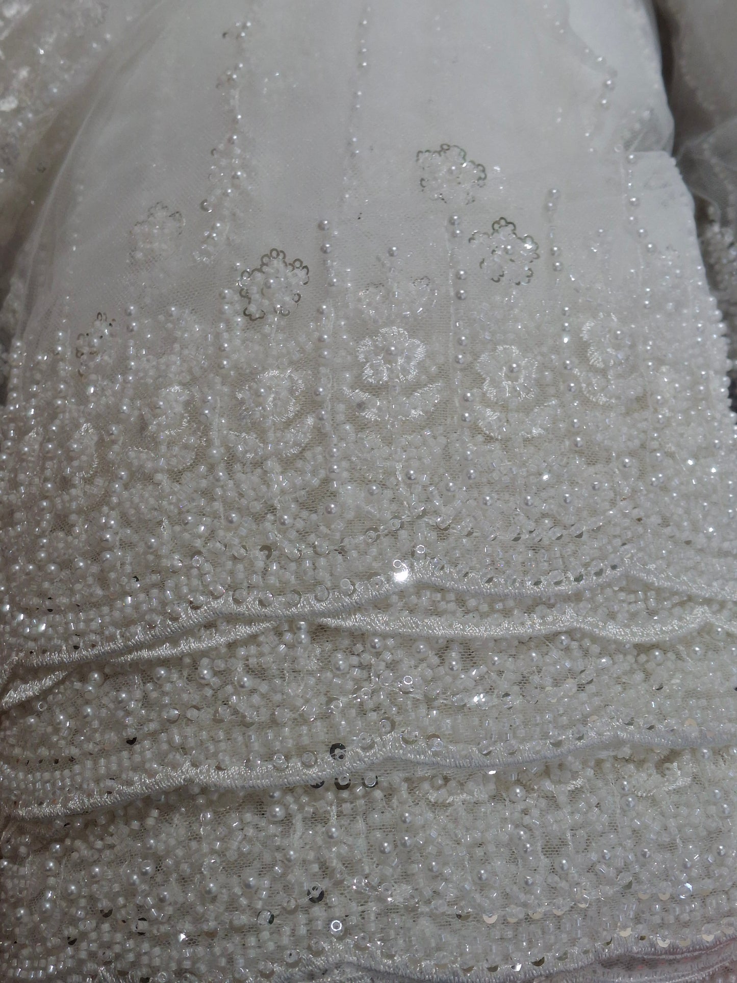 Cut Dana,Net Dupatta Heavy Embroidered Sequins (2.3 meters)