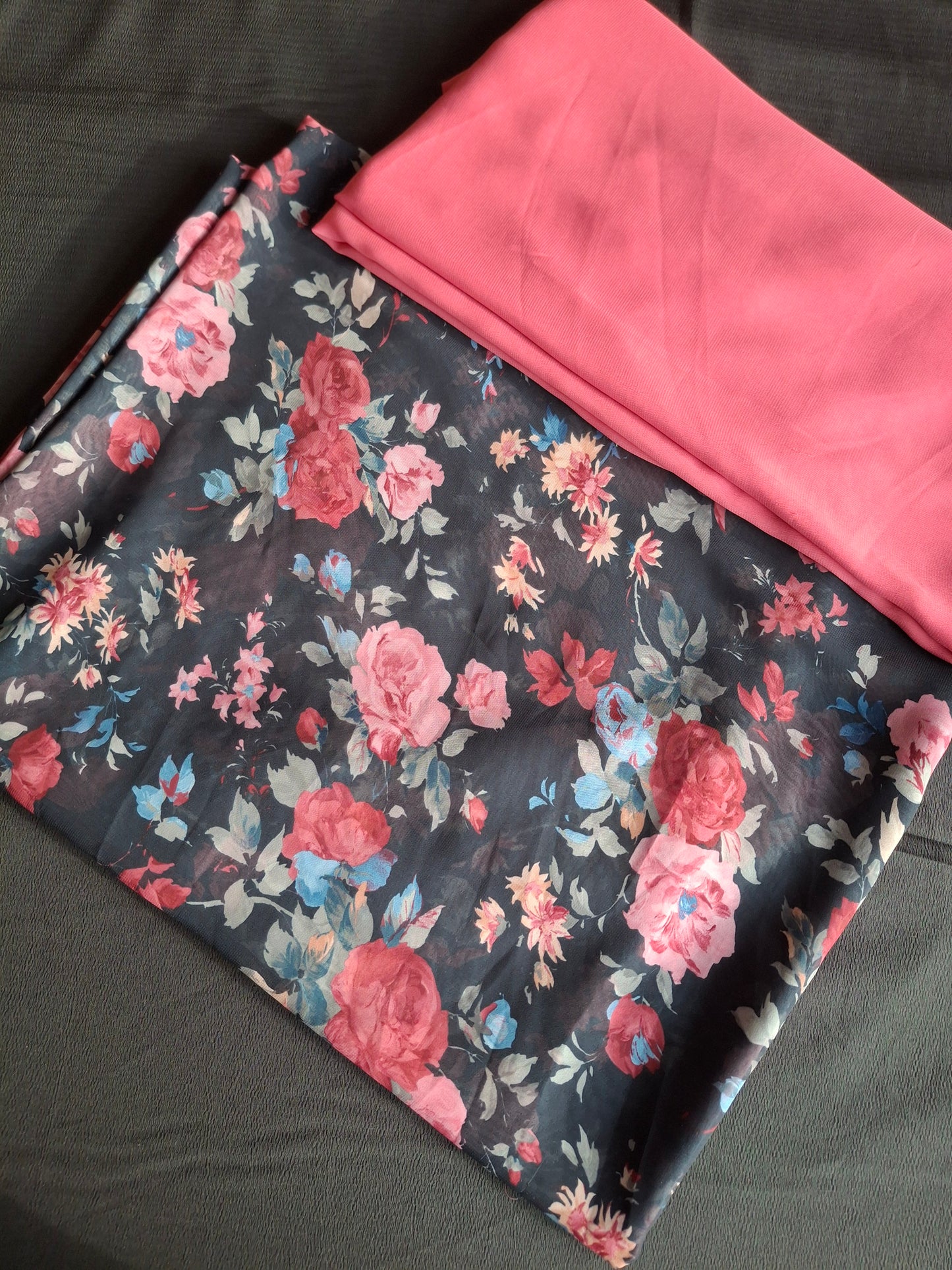 Chiffon fabrics 4 piece suit set(8.30 meters fabrics)