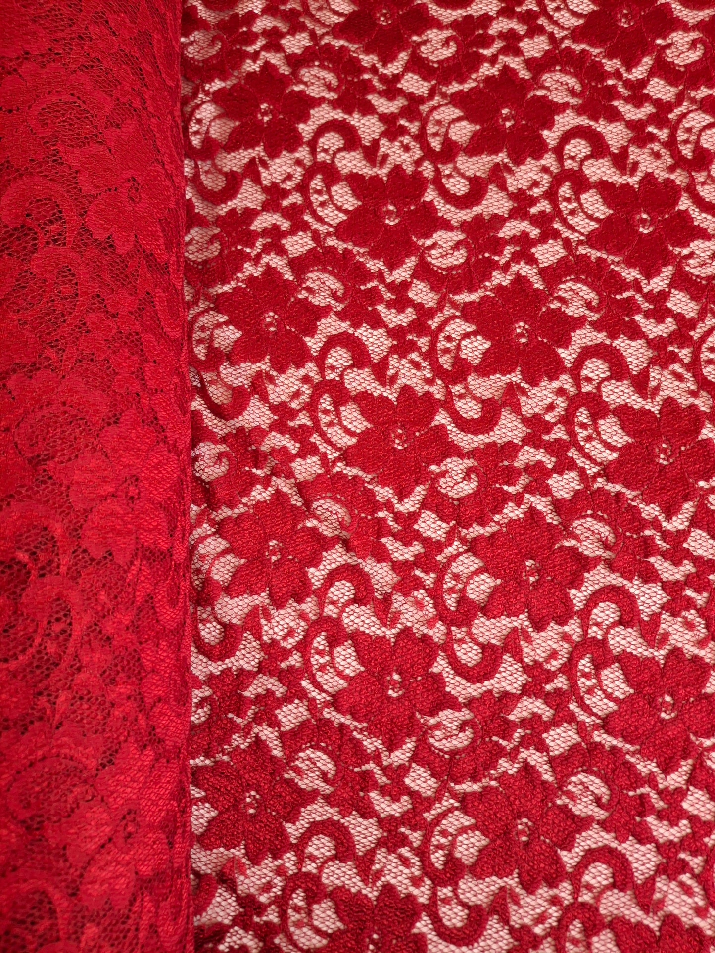 Soft Stretchy Maroon Lace(sold by the meters)