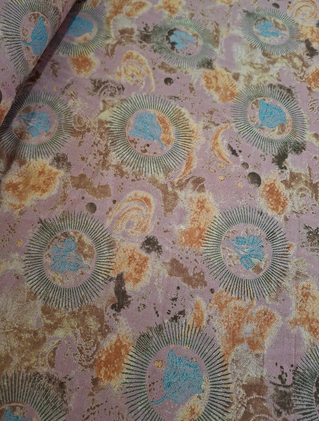 Original Alpiane Paisley Flower Printed( full suit set 4 meters)